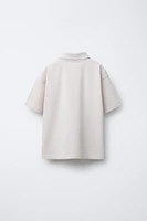 BOXY FIT POLO SHIRT WITH LABEL