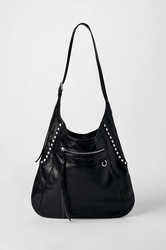 SAC SEAU DÉTAILS MÉTALLIQUES CUIR KATE MOSS X ZARA