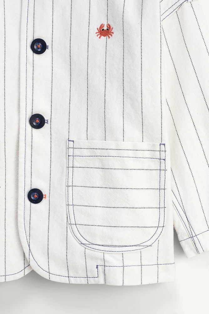 LIMITED EDITION CONTRASTING COLLAR STRIPED JACKET