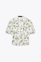 TOP IMPRIMÉ BRODERIES AJOURÉES
