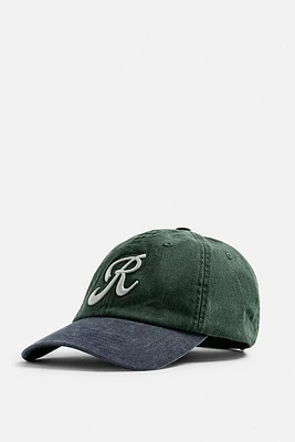 WASHED EMBROIDERED LETTER BASEBALL CAP