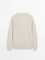Cotton blend knit sweater