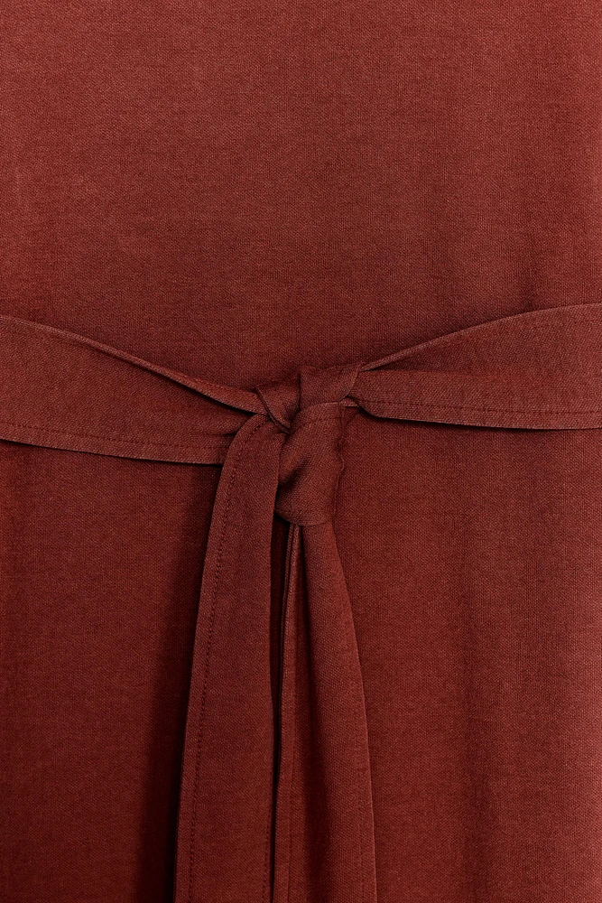 BELTED INTERLOCK DRESS
