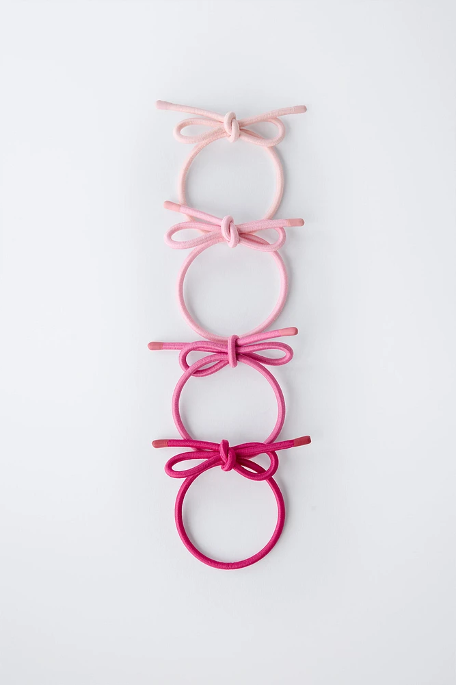 FOUR-PACK OF BOW HAIR TIES