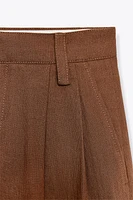 LINEN BLEND PLEATED PANTS ZW COLLECTION