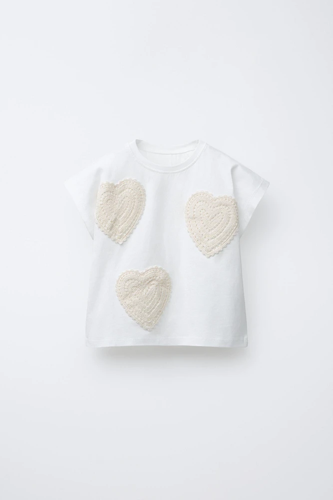 CROCHET HEART T-SHIRT