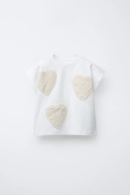 CROCHET HEART T-SHIRT