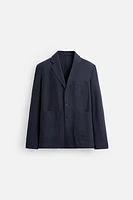 STRUCTURED HERRINGBONE OVERSHIRT