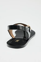 EMBOSSED FLAT SANDALS