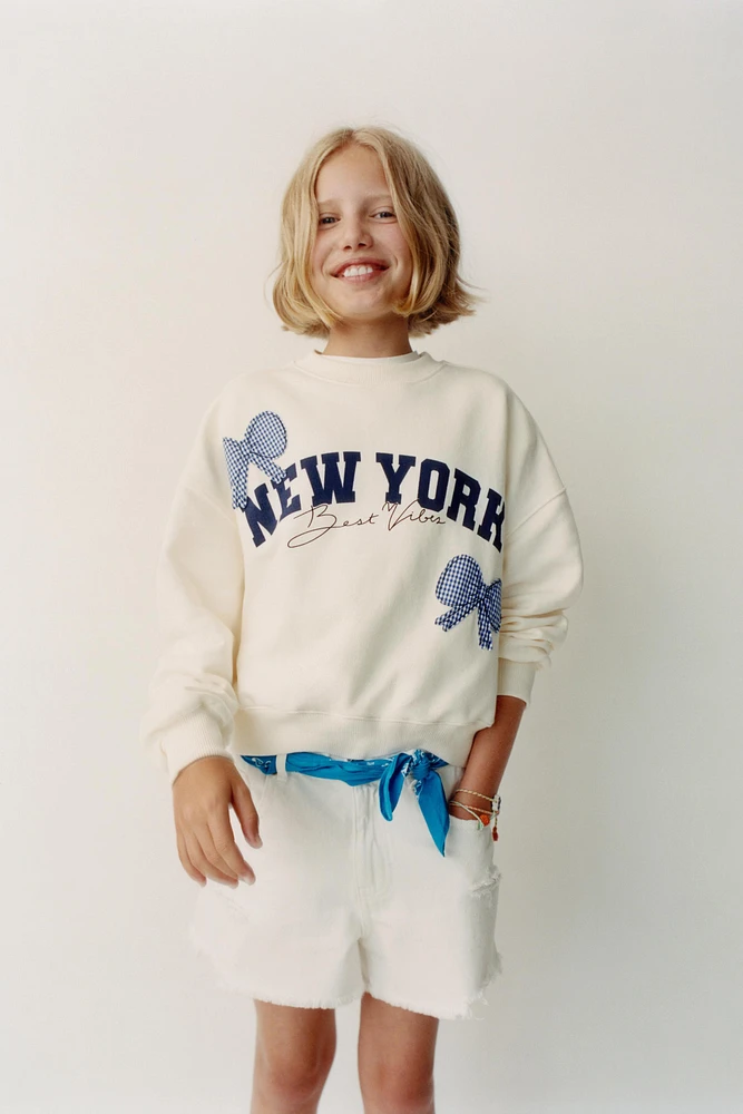 GINGHAM CHECK PATCHES SWEATSHIRT