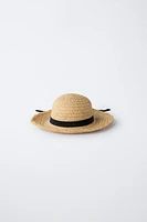CHAPEAU CANOTIER EN RAPHIA EFFRANGÉ