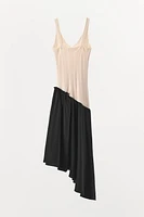CONTRASTING MIDI DRESS