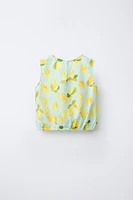 LEMON PRINT LINEN TOP