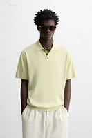 POLO EN MAILLE DE COTON DÉLAVÉ