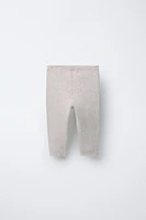 BUTTON RIBBED LEGGINGS