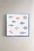LOT 20 SERVIETTES DE TABLE PAPIER POISSONS
