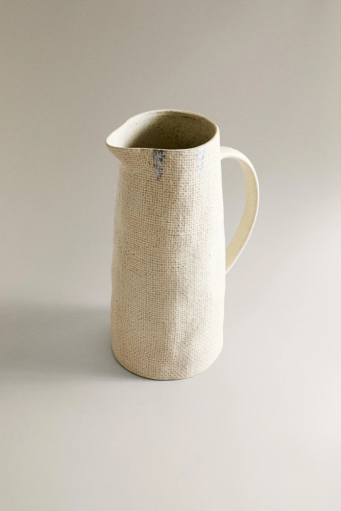 TEXTURED STONEWARE PITCHER