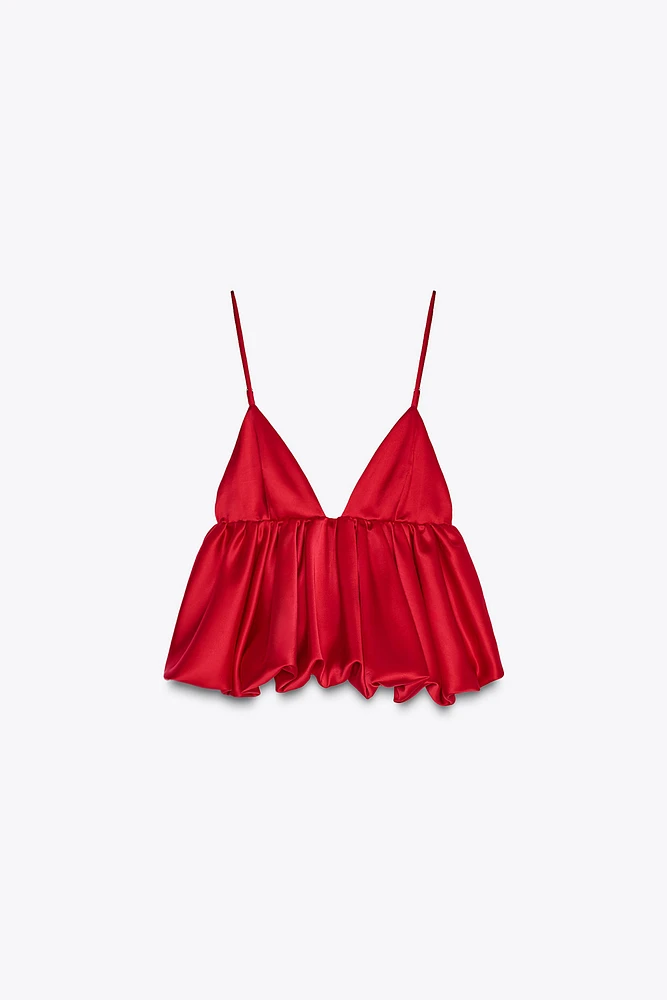 VOLUMINOUS SATIN EFFECT TOP