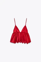 VOLUMINOUS SATIN EFFECT TOP