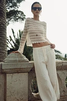 POINTELLE KNIT SWEATER