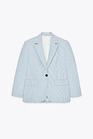 STRIPED BLAZER WITH SHOULDER PADS