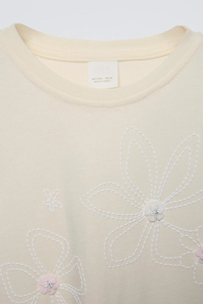 FLORAL APPLIQUÉ SHIRT