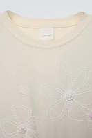 FLORAL APPLIQUÉ SHIRT