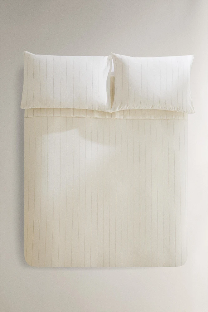 HOUSSE DE COUETTE LIN COTON RAYURES