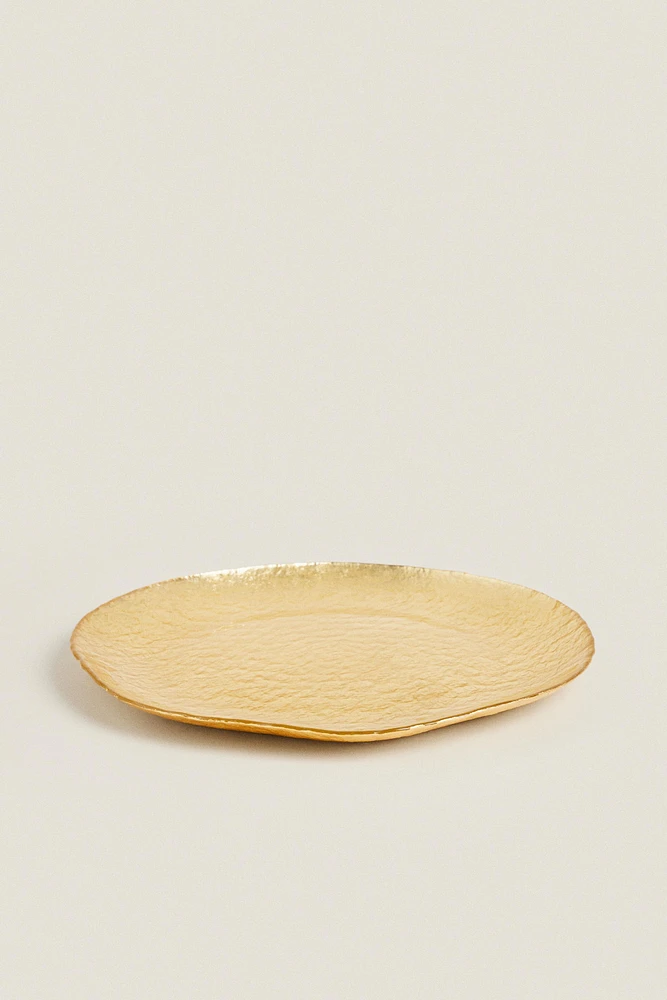 GOLD GLASS SERVICE PLATE