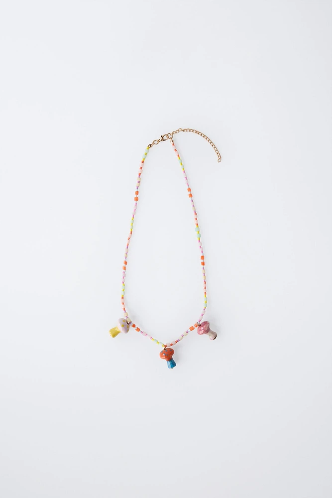 MUSHROOM BEAD NECKLACE