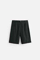 OVERSIZED LINEN VISCOSE SHORTS