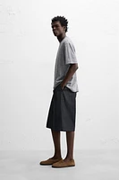 STRIPED COTTON LINEN BLEND T-SHIRT
