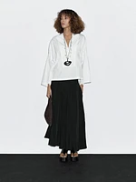 Chemisier plastron boutonné 100 % coton