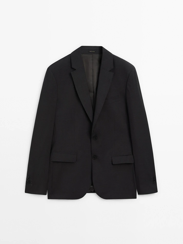 100% wool grey suit blazer