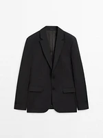 100% wool grey suit blazer