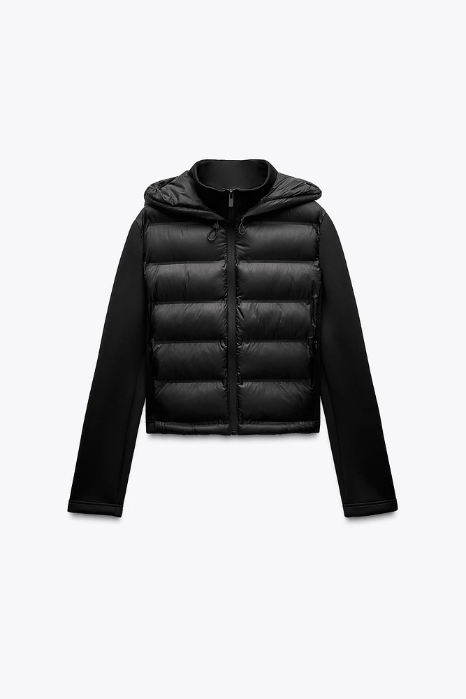 NEOPRENE EFFECT PUFFER JACKET