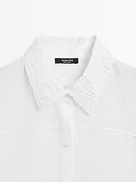 Chemisier 100 % lin avec broderies