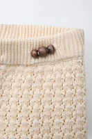 BEADED KNIT SHORTS