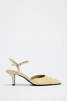 RUCHED LEATHER HEELS