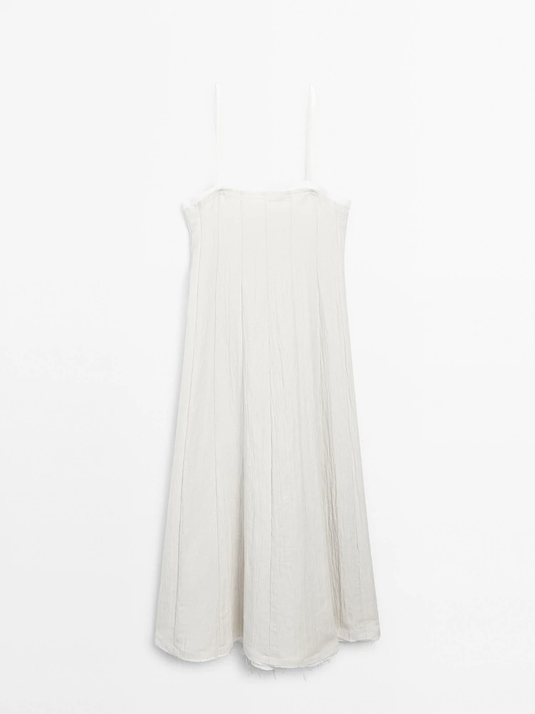 Robe midi double tissu texturé