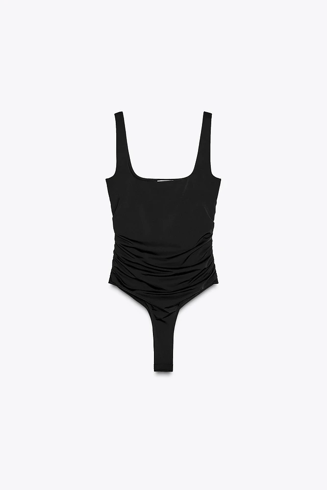 RUCHED POLYAMIDE BODYSUIT