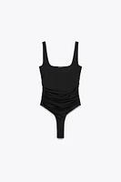 RUCHED POLYAMIDE BODYSUIT