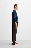 100% LINEN PLEATED PANTS