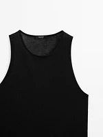 Semi-sheer crew neck top