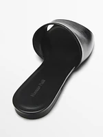 Leather vamp sandals