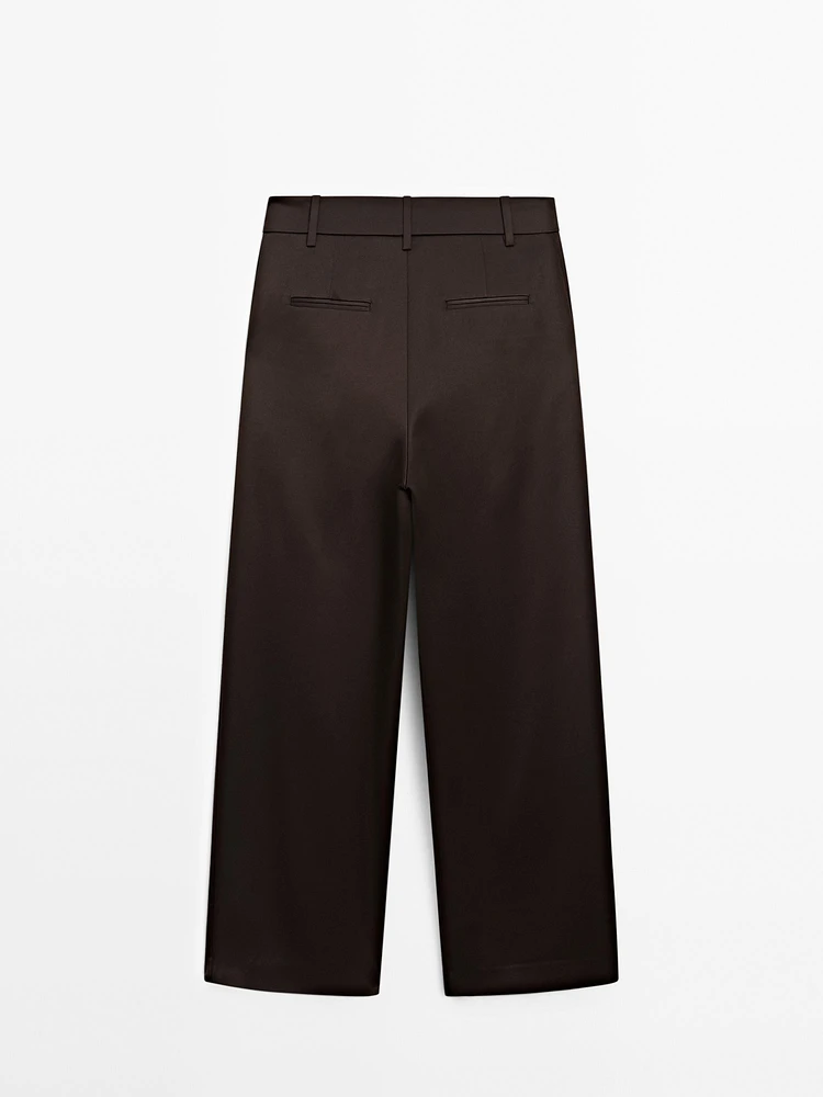 Pantalon large fluide satiné