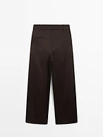 Pantalon large fluide satiné