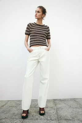 Z1975 SLIM HIGH-WAISTED JEANS WITH CONTRAST TOPSTITCHING