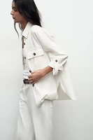 OVERSHIRT WITH CONTRASTING TOPSTITCHING