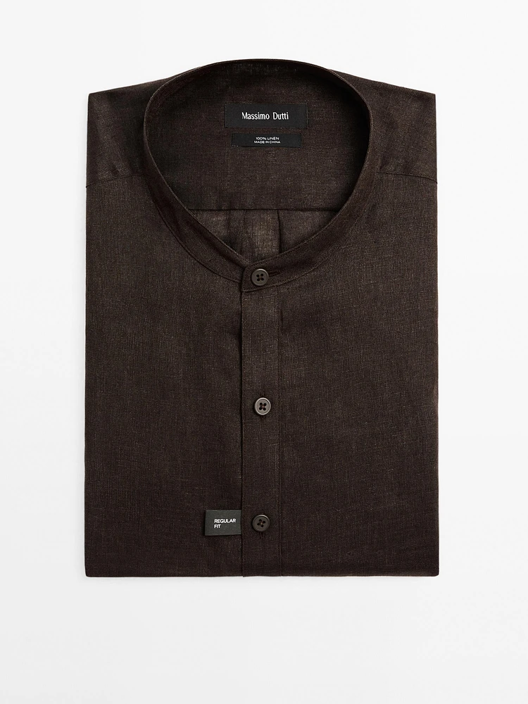 Chemise regular à col mao